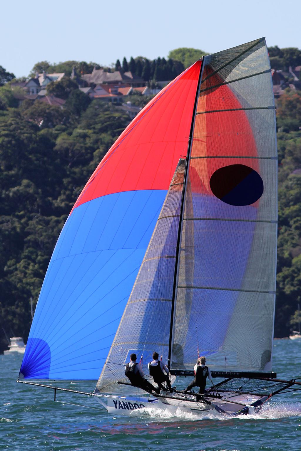 The experienced Yandoo crew too good in South East wind - 18ft Skiffs: Mick Scully Memorial Trophy 2014 © Australian 18 Footers League http://www.18footers.com.au